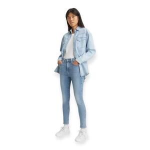 Levi's Premium 721 High Rise Skinny Jeans Size 28 Blue Wave Light Wash Denim